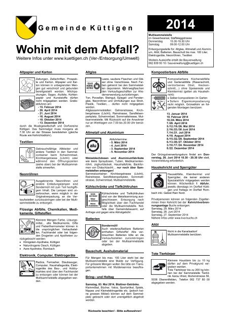 Wohin mit dem Abfall? - Küttigen