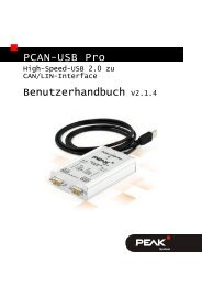 PCAN-USB Pro - Benutzerhandbuch - PEAK-System