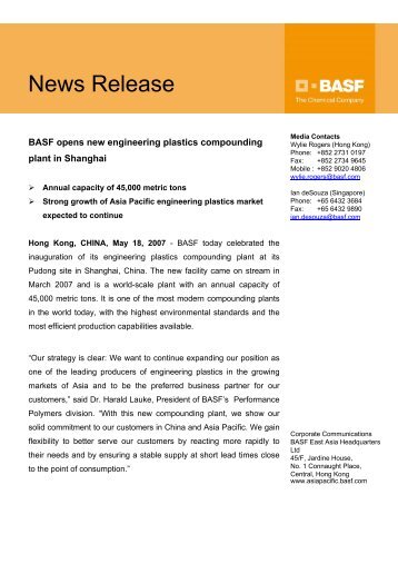 News Release - BASF Asia Pacific