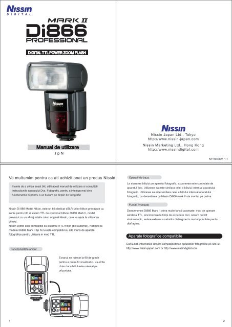 Manual Di866 mark II ROMANA - Nissin Japan