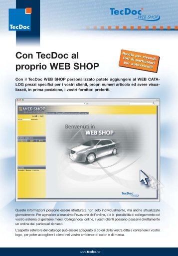 Il vostro WEB SHOP - TecDoc