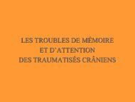 Les troubles de mÃ©moire des traumatisÃ©s crÃ¢niens - ampra