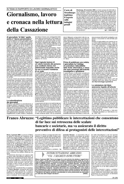 Novembre-Dicembre 2006 - Ordine dei Giornalisti