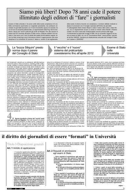 Novembre-Dicembre 2006 - Ordine dei Giornalisti