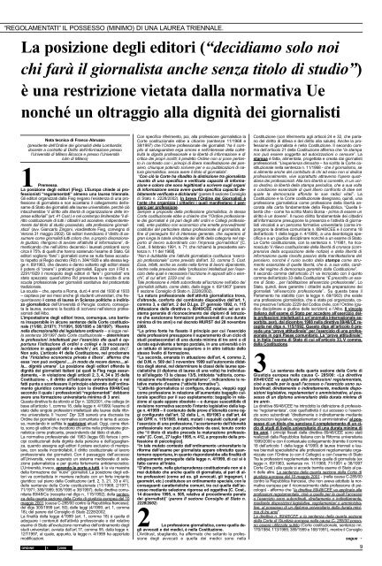 Novembre-Dicembre 2006 - Ordine dei Giornalisti