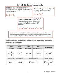 8-1 Multiplying Monomials