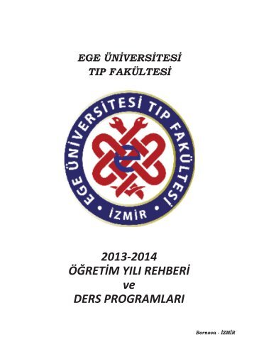 2013-2014 EÄitim ÃÄretim YÄ±lÄ± Ders ProgramÄ± - Ege Ãniversitesi