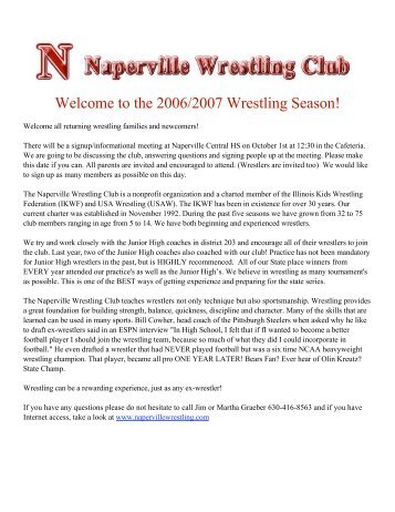 Welcome to the 2006/2007 Wrestling Season! - WOW!