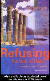Refusing to be a Man: Essays on Sex and Justice