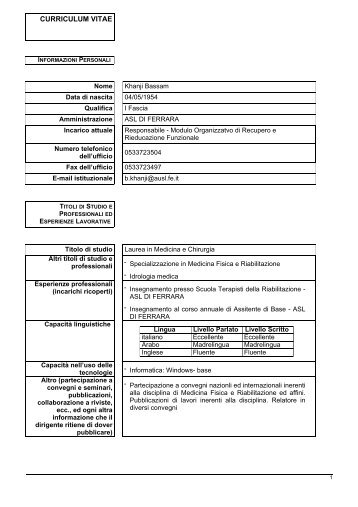 CV KHANJI.pdf - Azienda USL di Ferrara