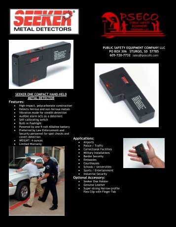 seeker metal detector brochure - Public Safety Equipment Company ...