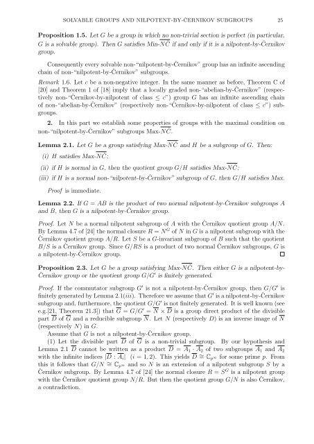 SOLVABLE GROUPS WITH MANY CONDITIONS ON NILPOTENT ...