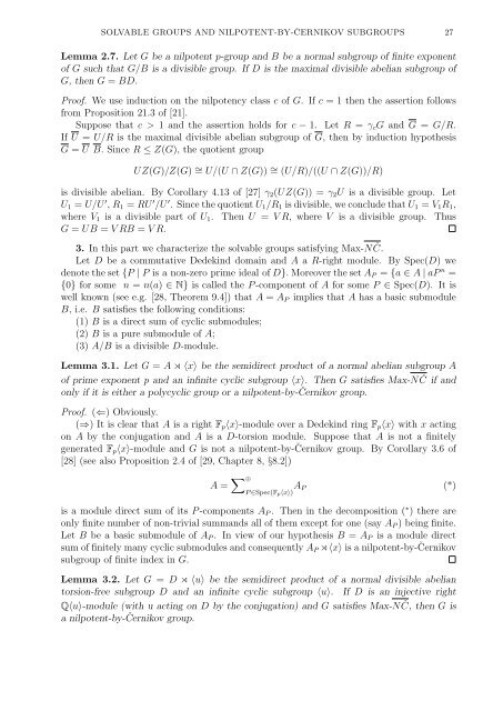 SOLVABLE GROUPS WITH MANY CONDITIONS ON NILPOTENT ...