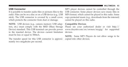 Download PDF 2010 REN Multimedia Users Manual - Chrysler