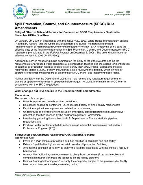 Spill Prevention, Control, and Countermeasure - US Environmental ...