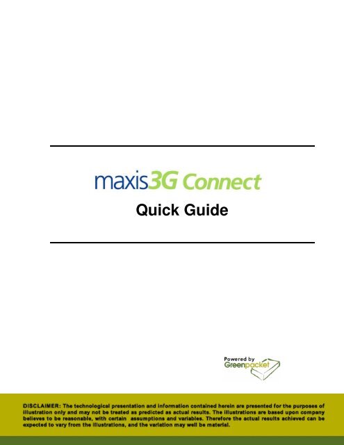 Maxis Connect How to Install Maxis3G Connect