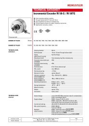 TECHNICAL DATASHEET Incremental Encoder RI 58-G / RI 58TG