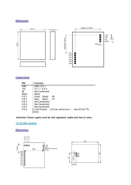 Datasheet RFID potted modules