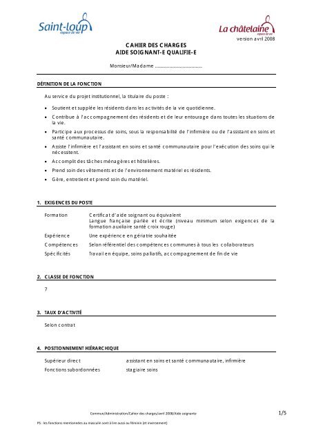 CAHIER DE COMMUNICATION POUR LES AUXILIAIRES DE VIE ET AIDES À