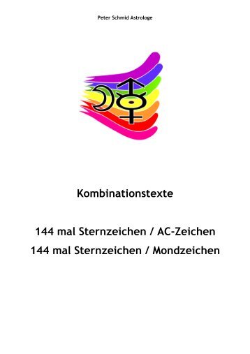 Kombinationstexte 144 mal Sternzeichen / AC-Zeichen 144 mal ...