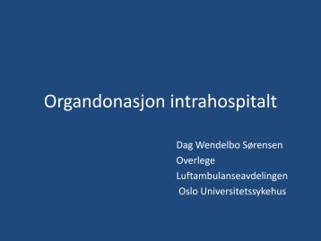 Organdonasjon intrahospitalt - nakos