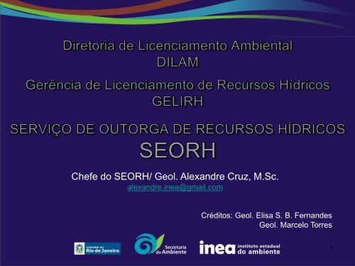 Chefe do SEORH/ Geol. Alexandre Cruz, M.Sc. - CM&O Eventos e ...