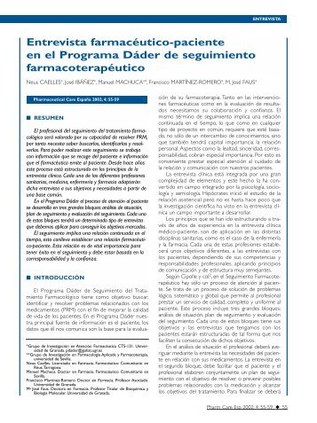 Entrevista farmacÃ©utico-paciente en el Programa DÃ¡der de ...