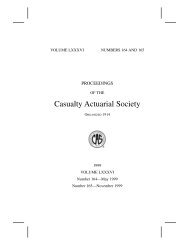 1999 Proceedings of the Casualty Actuarial Society, Volume LXXXVI