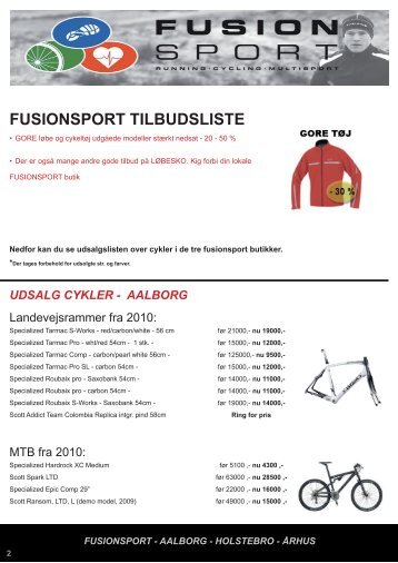 udsalg cykler - Fusion Sport