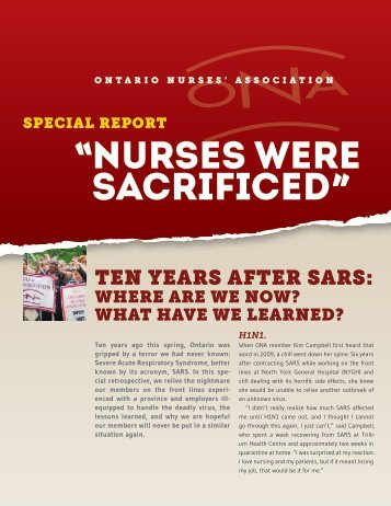 Special Report: Nurses Were Sacrificed - 10 Years After SARS