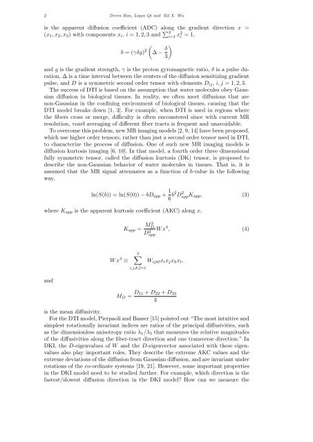 RESEARCH ARTICLE Extreme Diffusion Values for non-Gaussian ...