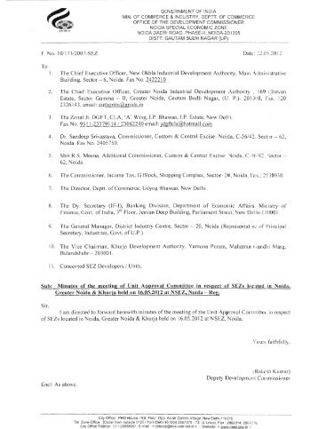 Minutes of UAC meeting of Noida & Khurja held on 16 ... - Nsez.gov.in