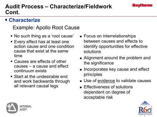 Six Sigma Approach to Internal Auditing - IIA Dallas Chapter