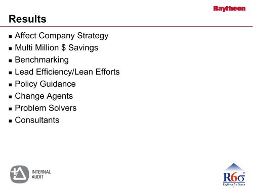 Six Sigma Approach to Internal Auditing - IIA Dallas Chapter