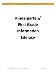 Information Literacy Curriculum Essential Document K-1