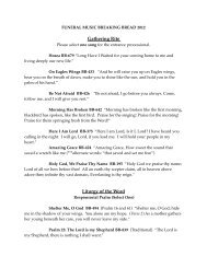 a list of Songs - St. James Parish