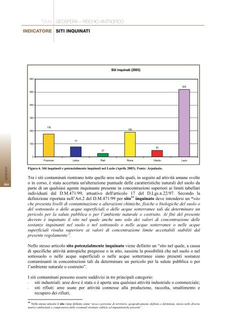 RAPPORTO SULLO STATO DELL'AMBIENTE DEL ... - Regione Lazio