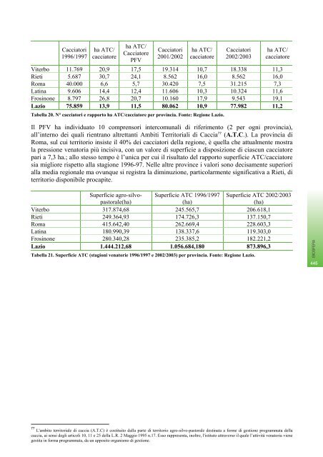 RAPPORTO SULLO STATO DELL'AMBIENTE DEL ... - Regione Lazio