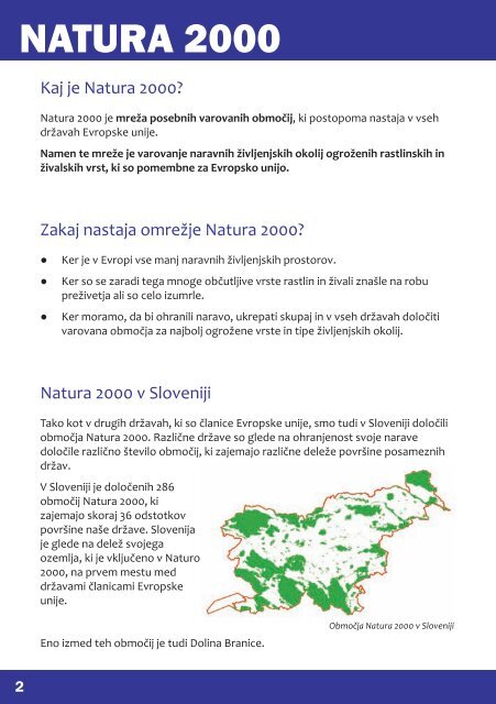 Natura 2000 v dolini Branice - Zavod RS za varstvo narave