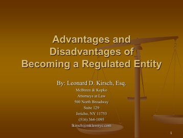 Advantages and Disadvantages of Becoming a Regulated ... - NATA