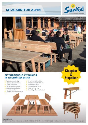 Sunkid Sitzgarnitur ALPIN  < Klapp - & Stapelbar >