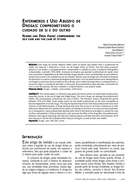 Enfermeiros e Uso Abusivo de Drogas - Uerj