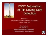 FDOT Automation of Pile Driving Data Collection - AASHTO ...