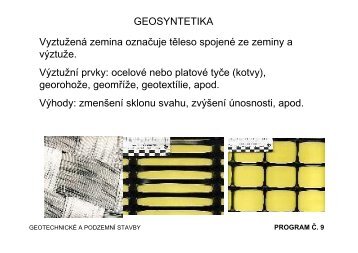 GEOSYNTETIKA Vyztužená zemina označuje těleso spojené ... - FAST