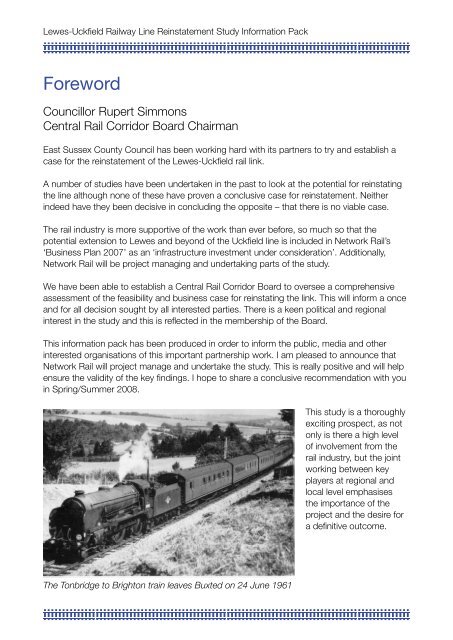 Lewes-Uckfield Railway Line Reinstatement Study Information Pack
