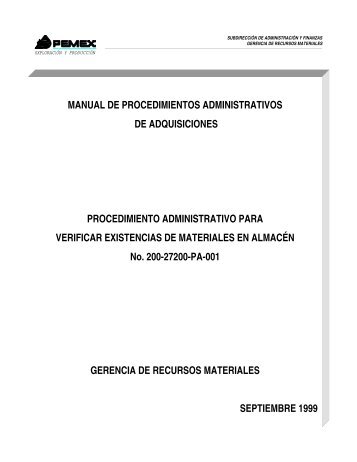 manual de procedimientos administrativos de adquisiciones - Pemex