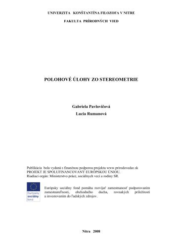 polohovÃ© Ãºlohy zo stereometrie - Katedra matematiky FPV UKF v Nitre