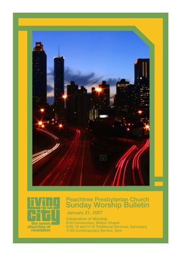Sunday Worship Bulletin - Peachtree Presbyterian Church