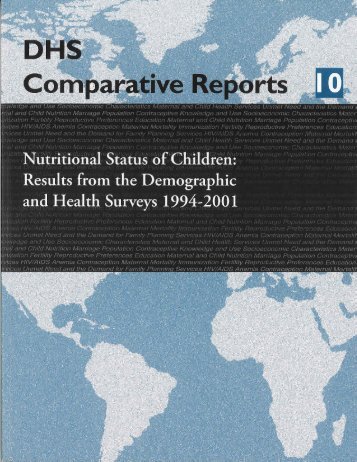 Nutritional Status of Children: Results from the ... - Measure DHS