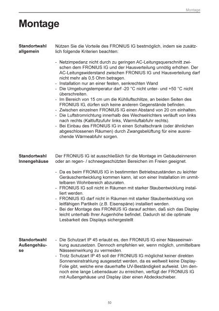 FRONIUS IG - Photovoltaik